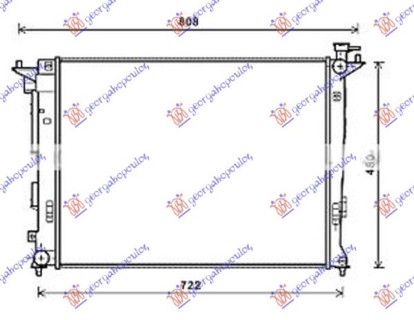 HLADNJAK MOTORA 1.6/2.0 BENZIN (MAN) (630x470x16) (CESKA) (KOYO)