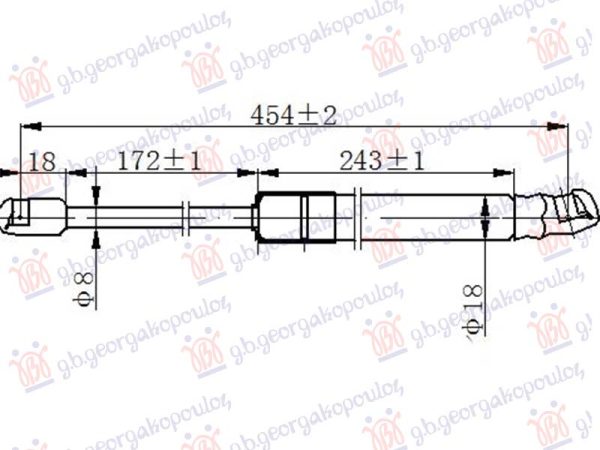 AMORTIZER GEPEK VRATA (454L-435N)