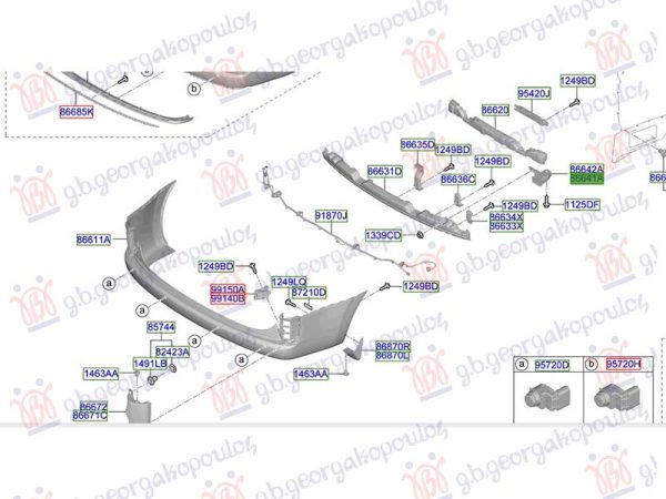 REAR BUMPER BRACKET PLASTIC (O)