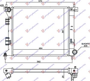 RADIATOR  1.6 T-GDI PETROL MANUAL (464x397x26) (KOYO)