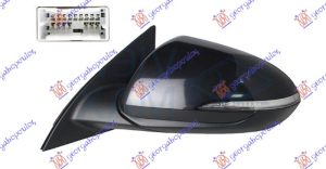 RETROVIZOR ELEKTRICNI SA GREJACEM PM (ELEKTRO-SKLOPIV) (MIGAVAC) (MRTAV UGAO) (10 PIN) (A KVALITET) (ASFERICNO STAKLO) LEVO