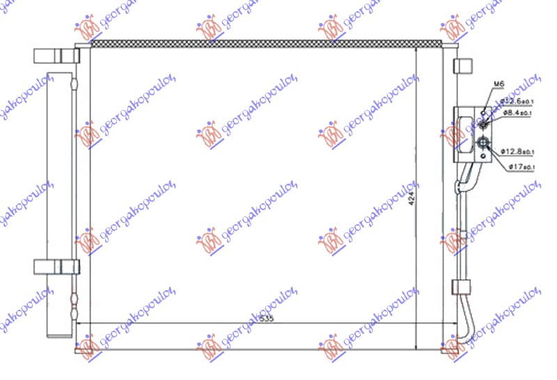 HLADNJAK KLIME 2.0/2.2 CRDi DIZEL (495x425x16) 2010-