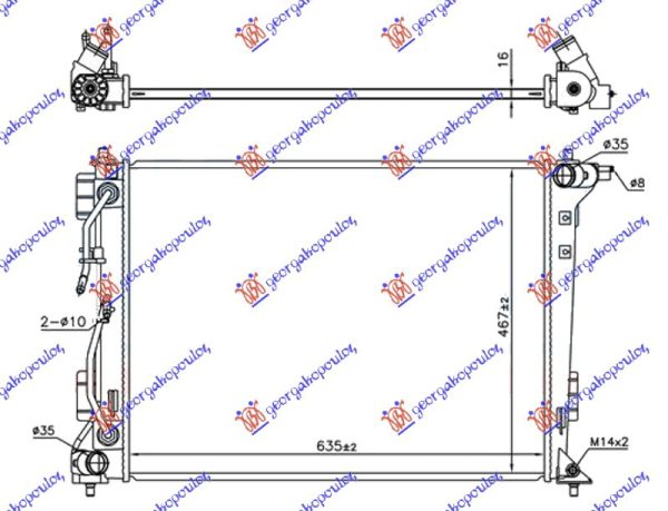 HLADNJAK MOTORA 1.6 GDi - 2.0i BENZIN (AUTO) (640x460) (CESKA) (KOYO)