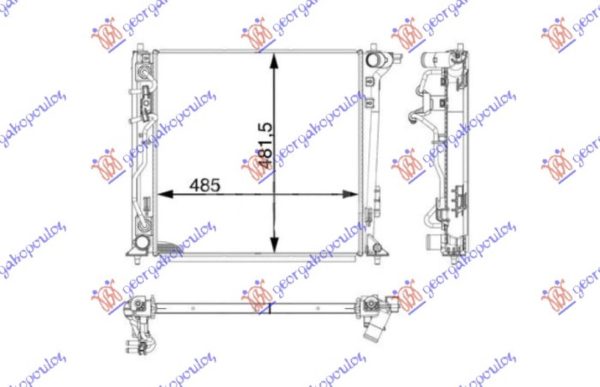 HLADNJAK MOTORA 2.0 CRDi DIZEL (AUTOMATSKI) (485x465x26) (CESKA) (VALEO)