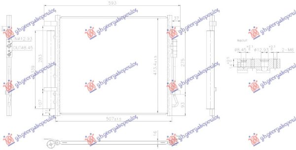 HLADNJAK KLIME 1.6 DIZEL / 1.6 BENZIN/HIBRID (466x413)