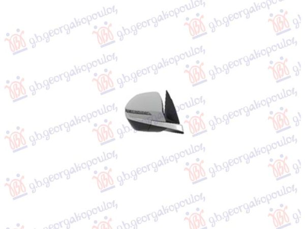 DOOR MIRROR ELECTRICAL FOLDABLE PRIMED WITH CHROME MOULDING (W/SIDE LAMP & BLIS) (10Pin) (CONVEX GLASS)