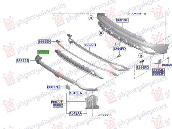 REAR BUMPER SPOILER UPPER (O)