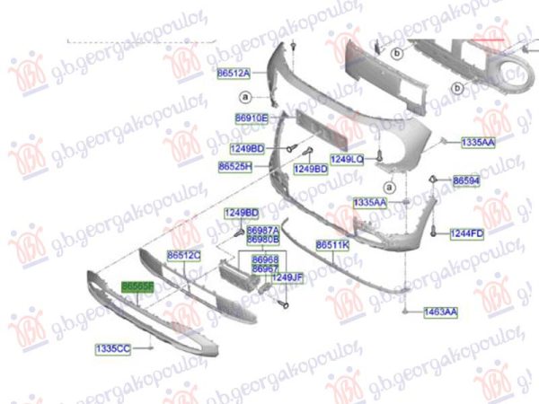 FRONT BUMPER GRILLE FRAME (O)