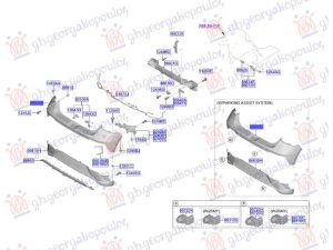 REAR BUMPER UPPER (W/4 PDC) (O)