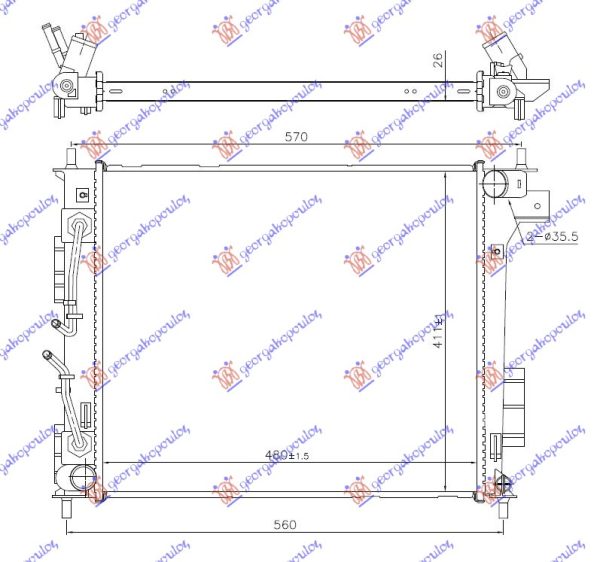 RADIATOR 1.6 CRDI AUTOMATIC (480x411x26) (KOYO)