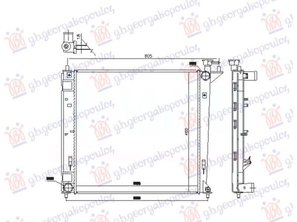 RADIATOR 1.7 CRDi DIESEL MANUAL (480x480x16) (NRF)