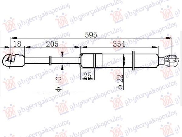 AMORTIZER GEPEK VRATA (595L-545N)