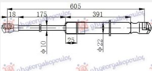 AMORTIZER GEPEK VRATA (605L-675N)