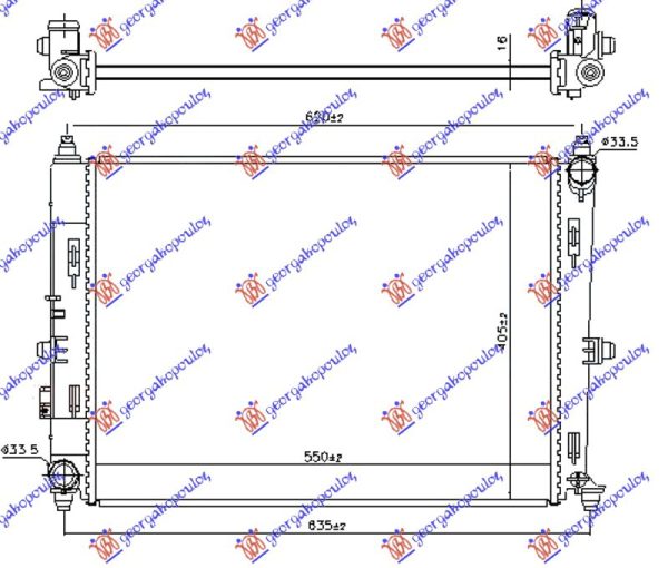 RADIATOR 1.5-2.0 PETROL MANUAL (550x400x16) (KOYO)