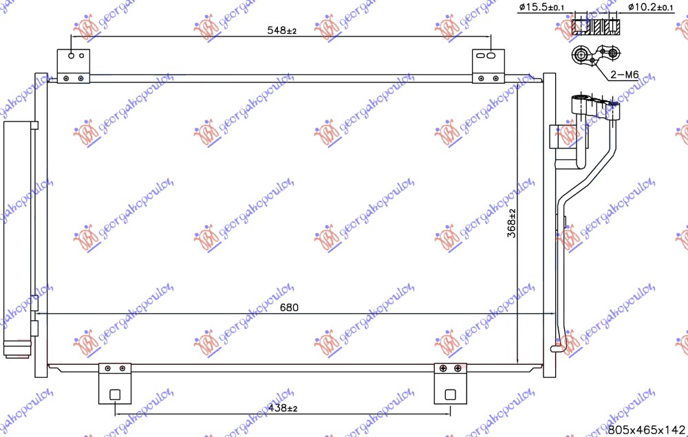 HLADNJAK KLIME ZA SVE MODELE BENZIN (PETROLR134) (658x368x16)