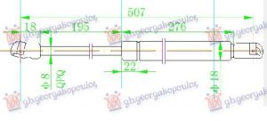 AMORTIZER GEPEK VRATA (506.5L-485N)