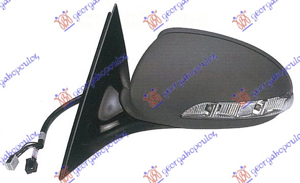 RETROVIZOR ELEKTRICNI SA GREJACEM (ELEKTRO-SKLOPIV) -2009 (11 PIN) (ASFERICNO STAKLO) LEVO
