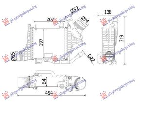 RADIATOR INTERCOOLER 1.5-2.0 PETROL-HYBRID (207x197) (MAHLE BEHR PREMIUM LINE)
