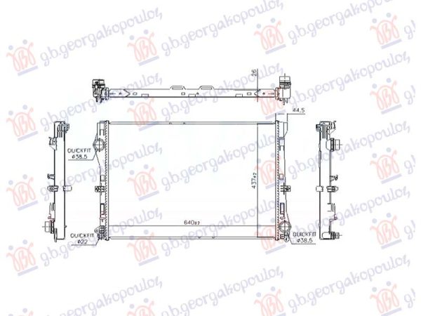 RADIATOR 1.6 DIESEL MANUAL/AUTOMATIC (640x448) (NISSENS)