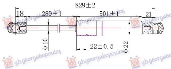 AMORTIZER GEPEK VRATA (833L-570N)