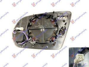 STAKLO RETROVIZORA SA GREJACEM (LED MRTAV UGAO) (2+2 PIN) (ASFERICNO) DESNO