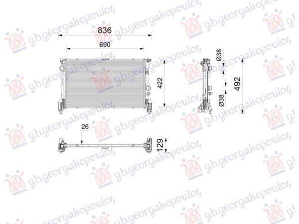 RADIATOR 2.1 DIESEL (691x418) (MAHLE BEHR)