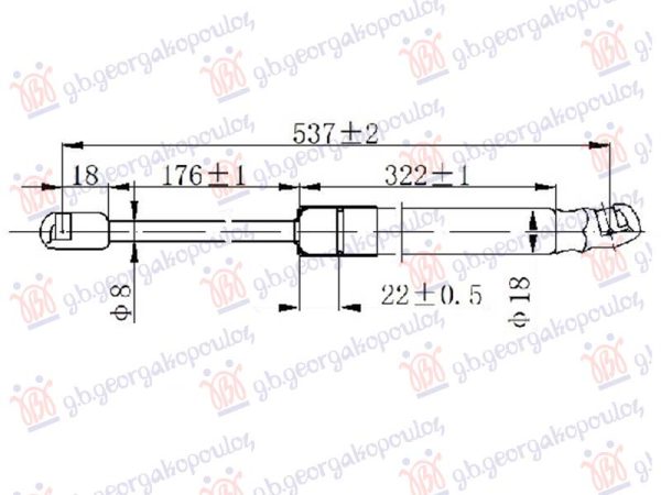 AMORTIZER GEPEK VRATA (537L-575N)