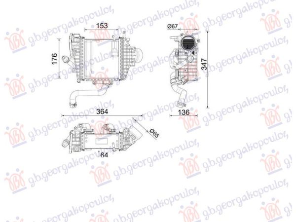 RADIATOR INTERCOOLER 2.0 DIESEL (153x176) (MAHLE BEHR PREMIUM LINE)