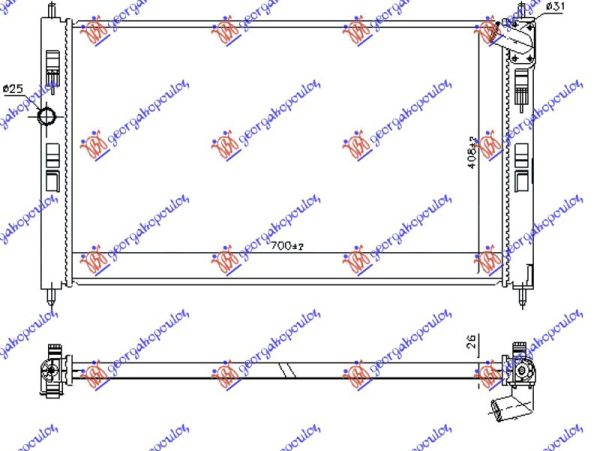 RADIATOR 1.6 DI-D DIESEL MANUAL (700x410) (KOYO)