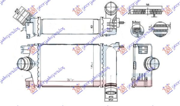 HLADNJAK INTERKULERA 1.5 DCI DIZEL (257x185x62) (NISSENS)