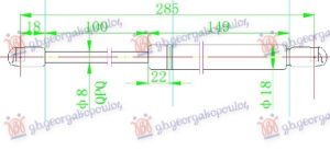 AMORTIZER GEPEK VRATA 93-97 (285L-580N)