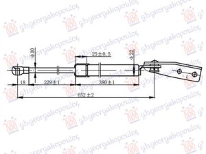 AMORTIZER GEPEK VRATA (652L-450N) LEVO