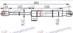 AMORTIZER GEPEK VRATA (464L-695N)