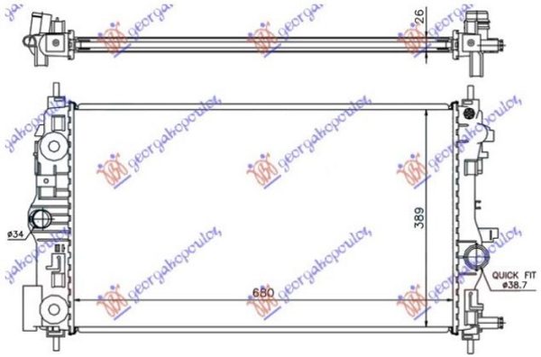 HLADNJAK MOTORA 1.7/2.0 DIZEL (68x39.5) (KOYO)