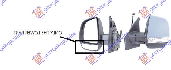 STAKLO RETROVIZORA (CARGO) (DONJI DEO) (KONVEKSNO) LEVO