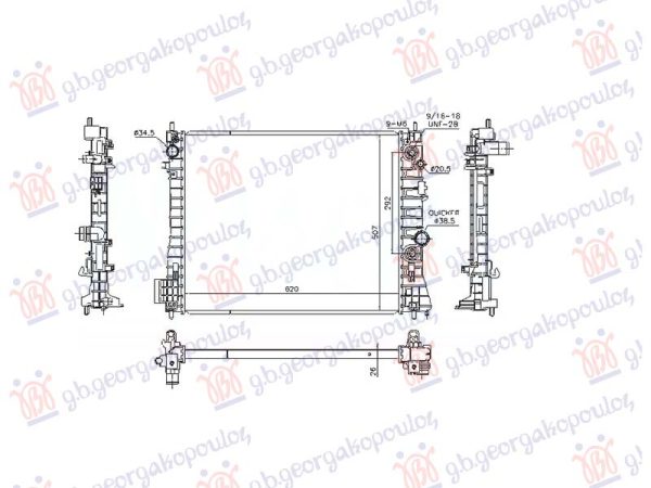 RADIATOR 1.7 DTi/CDTi AUTOMATIC DIESEL (620x510x26) (NISSENS)