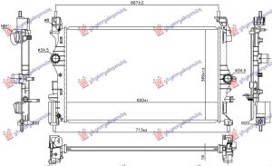 HLADNJAK MOTORA 1.0 TURBO BENZIN (MAN) (B10XFL 66KW) (620x370x16)