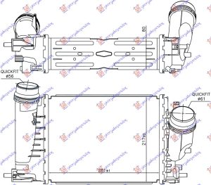 HLADNJAK INTERKULERA 1.6-1.8 TCE BENZIN - 1.6 DCI DIZEL AUTO (281x217x80)