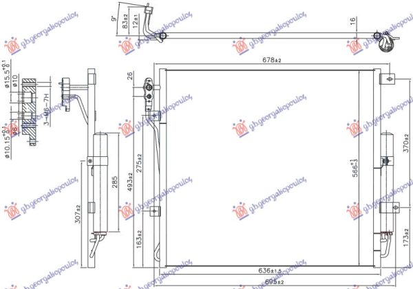 HLADNJAK KLIME 3.0/5.0 BENZIN (637x570x16)