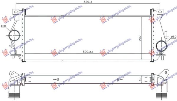 HLADNJAK INTERKULERA 2.2-2.4 DIZEL (590x202)