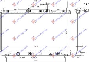 RADIATOR 1.6 PETROL AUTOMATIC (375x697x16) (KOYO)