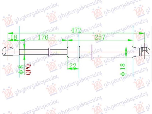 AMORTIZER GEPEK VRATA (472L-400N)