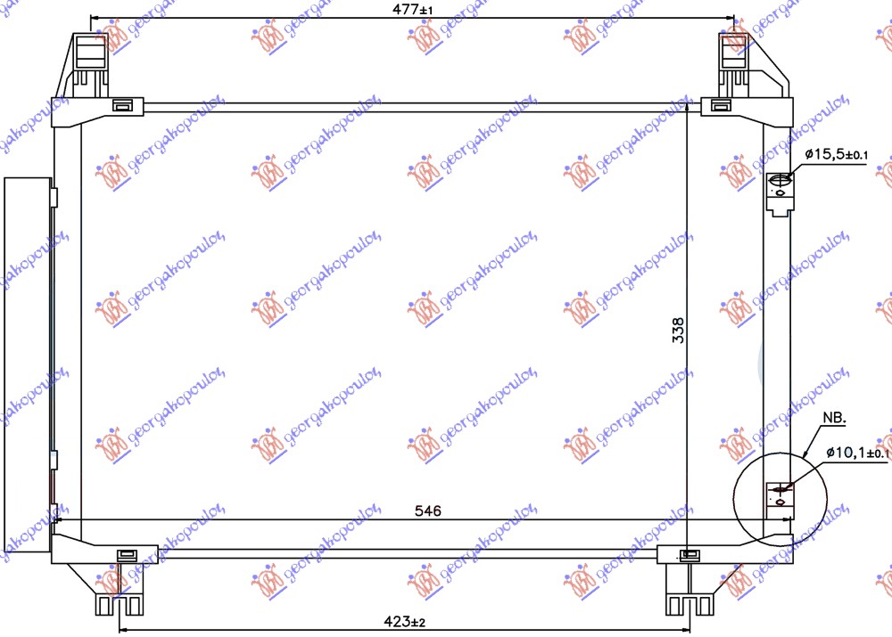 HLADNJAK KLIME 1.0/1.3i16v (497x320x16) JAPAN (NISSENS)