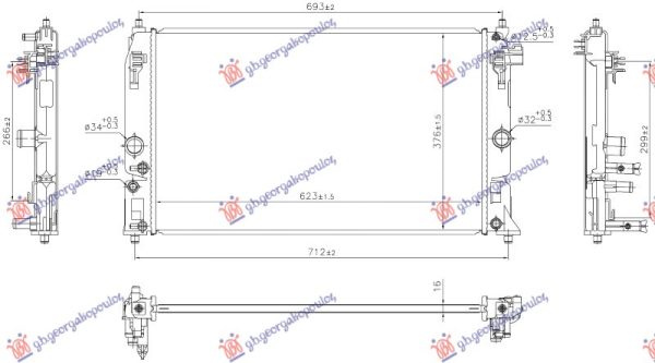HLADNJAK MOTORA 1.5 HIBRID/BENZIN (625x376x16)