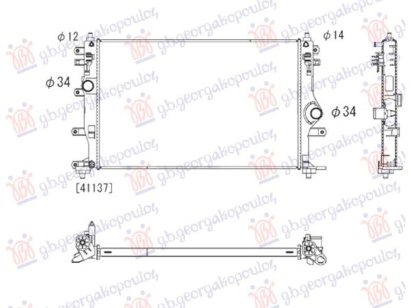 HLADNJAK MOTORA 1.6 BENZIN (GR) (625x407) (KOYO)