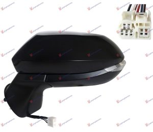 RETROVIZOR ELEKTRICNI SA GREJACEM PM (MIGAVAC LED) (6 PIN) (A KVALITET) (KONVEKSNO STAKLO) LEVO