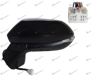 RETROVIZOR ELEKTRICNI SA GREJACEM PM (ELEKTRO-SKLOPIV) (MIGAVAC LED) (8 PIN) (A KVALITET) (KONVEKSNO STAKLO) LEVO