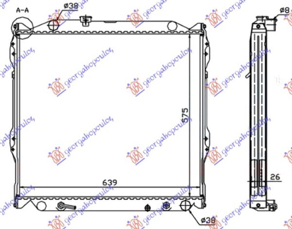 RADIATOR 3.0 DIESEL AUTOMATIC (575x640x26) (KOYO)