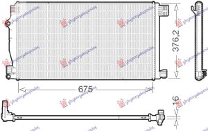 HLADNJAK MOTORA DODATNI 1.2 BENZIN (MAN/AUTO) (675x363x16) (KOYO)