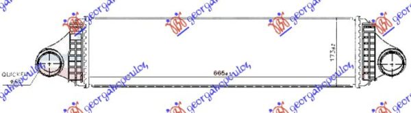 HLADNJAK INTERKULERA 2.0 T2-T3-T4-T5 BENZIN - 2.0 D4 DIZEL (665x173x64)